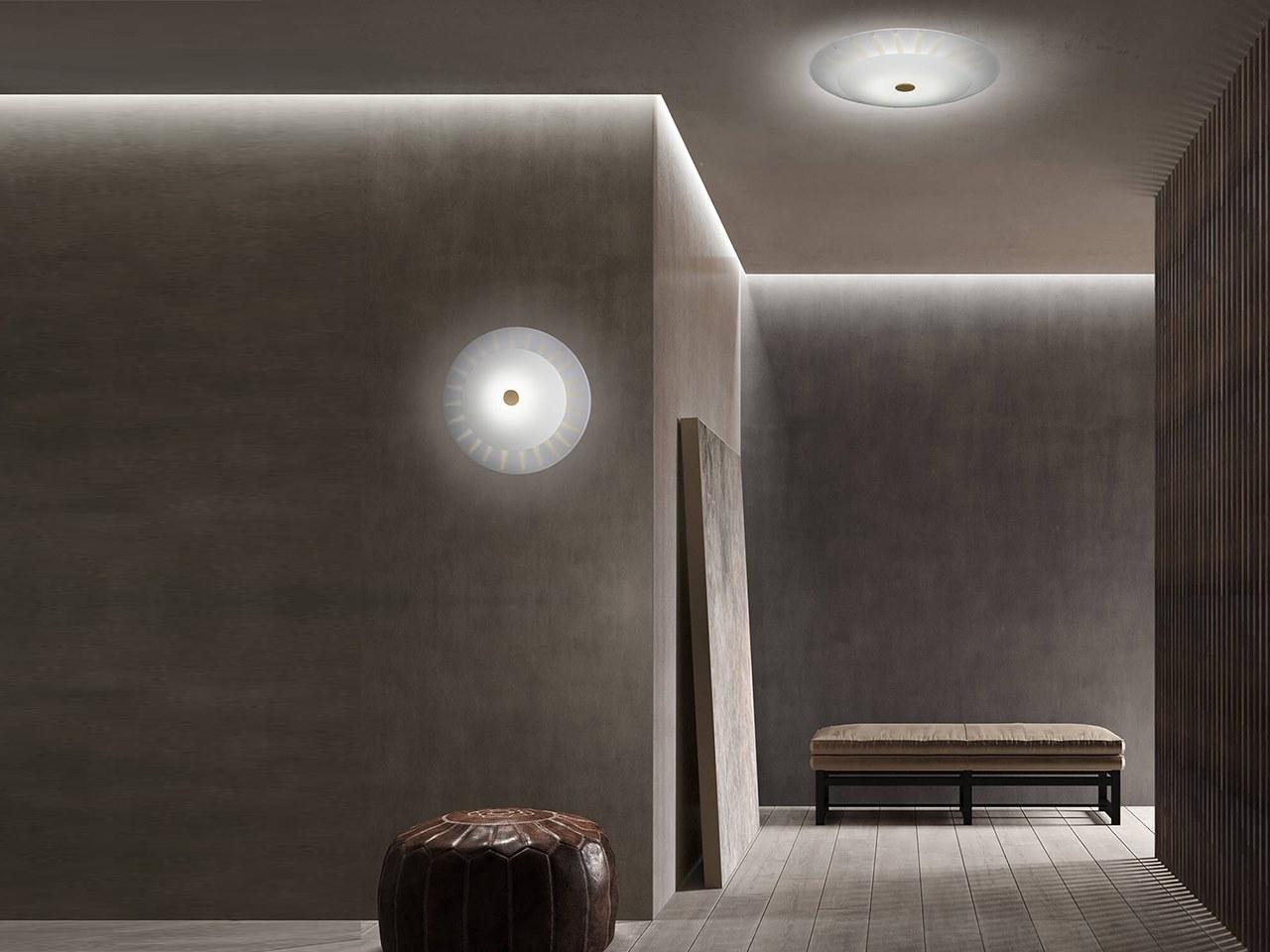 POLIFEMO LED Thermoformed glass wall light with dimmer