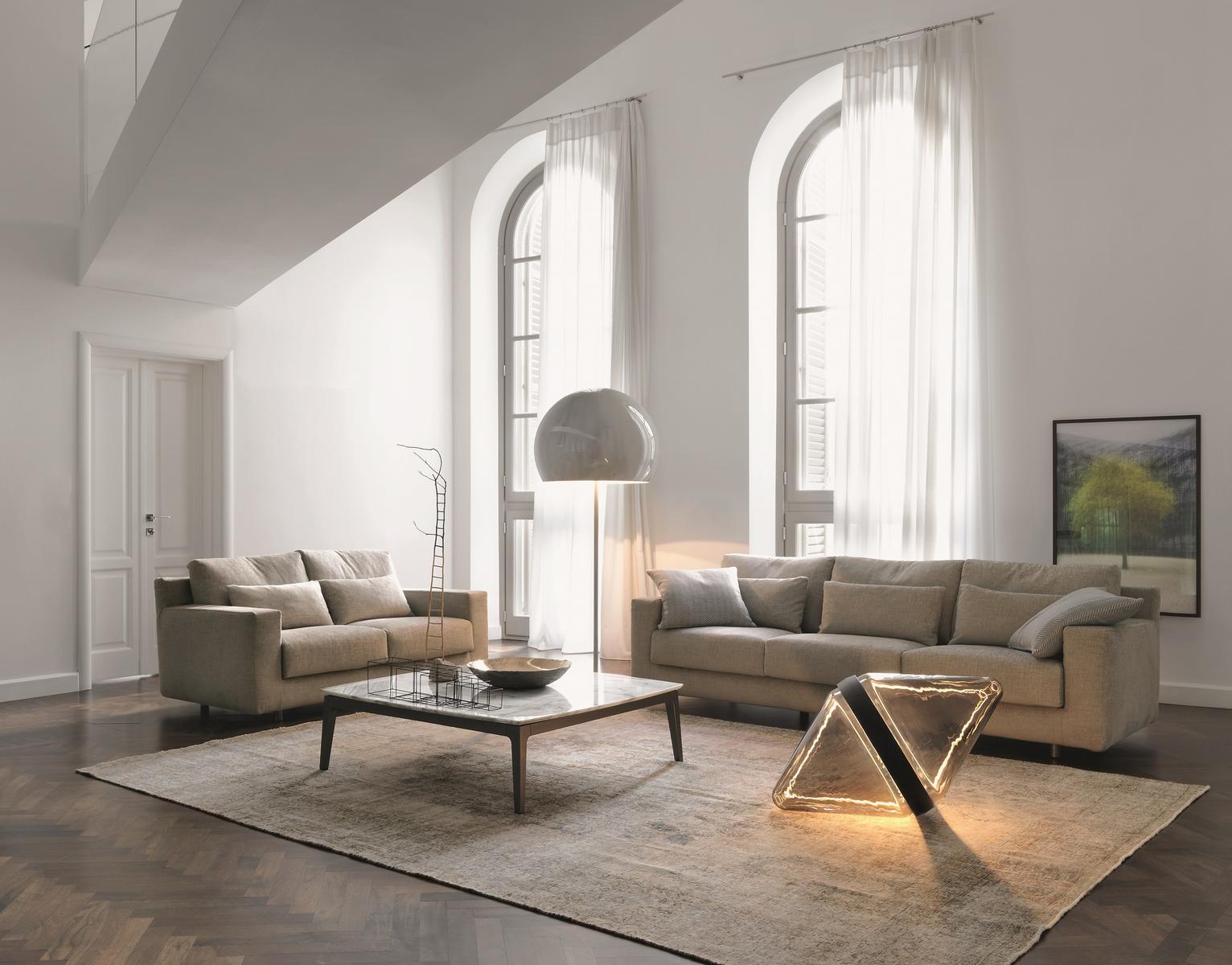BORGONUOVO 3 seater fabric sofa