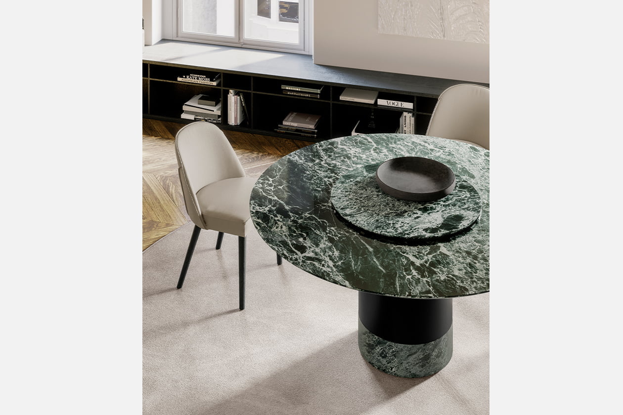 CILINDRO MARBLE Square stone table