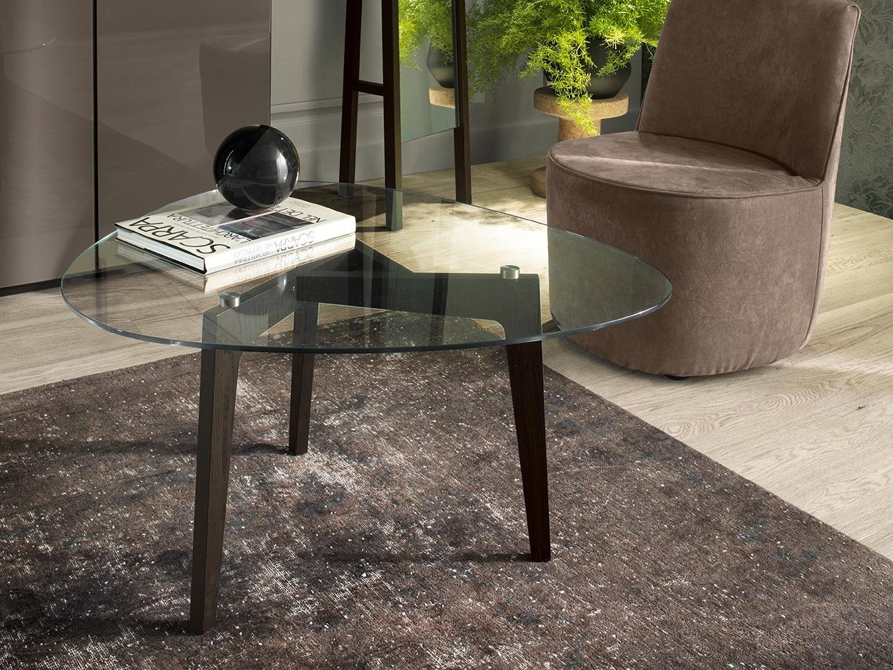 ANDREA Wood and glass coffee table