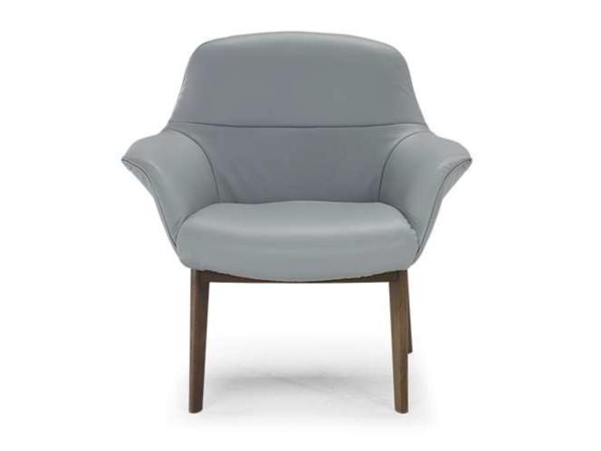 AURA Leather easy chair with armrests