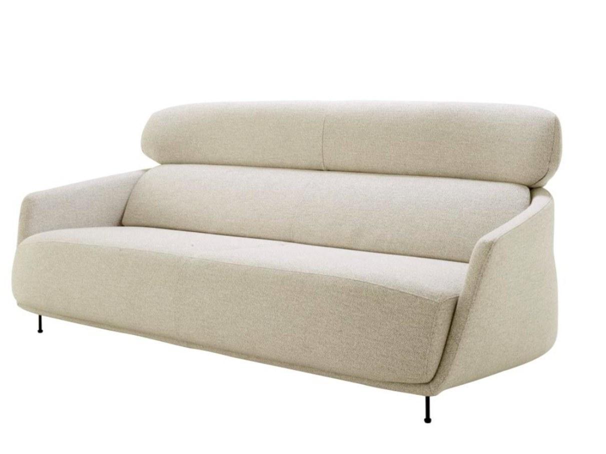 OKURA 3 seater fabric sofa with headrest