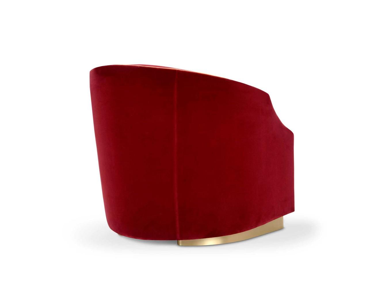 CLEIO Upholstered fabric armchair with armrests