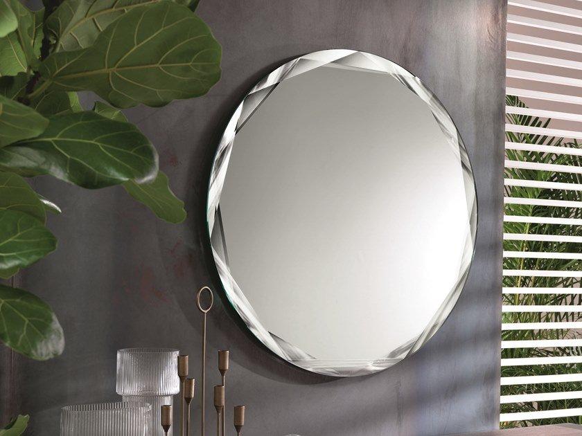 GIOIELLO Round framed wall-mounted crystal mirror GIOIELLO Round framed wall-mounted crystal mirror
