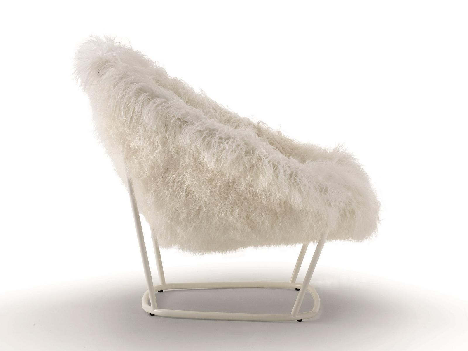 KATRIN Upholstered fur armchair