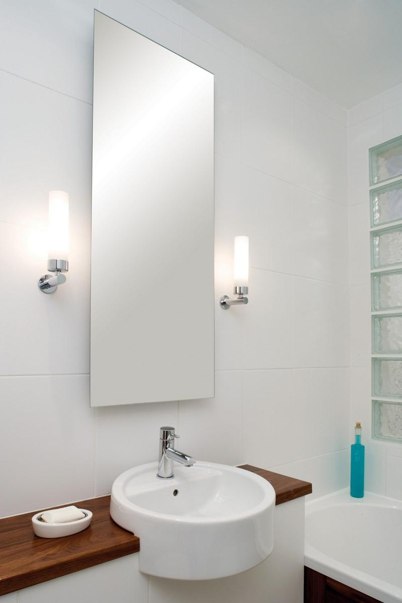 TUBE Glass and steel wall lamp