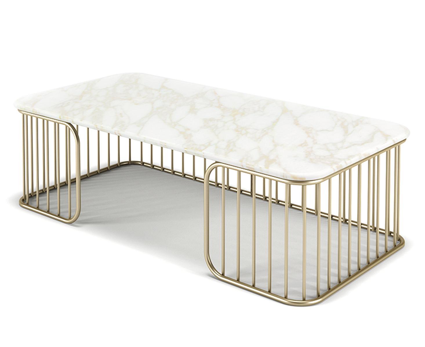 CHARLESTON Rectangular marble coffee table