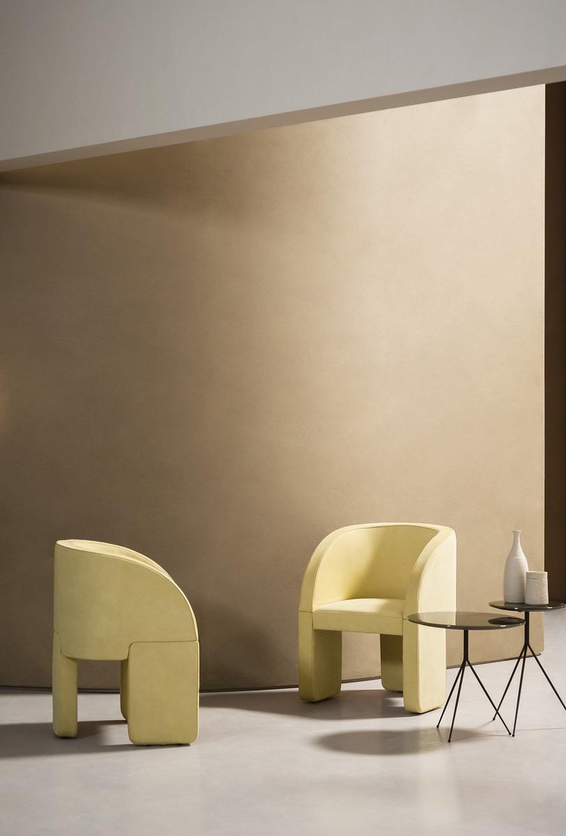 LAZYBONES Nabuk easy chair with armrests