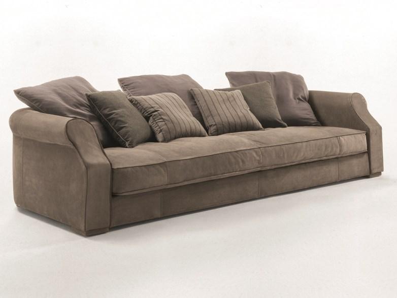 RUBENS FREE BACK CUSHIONS Sectional tanned leather sofa
