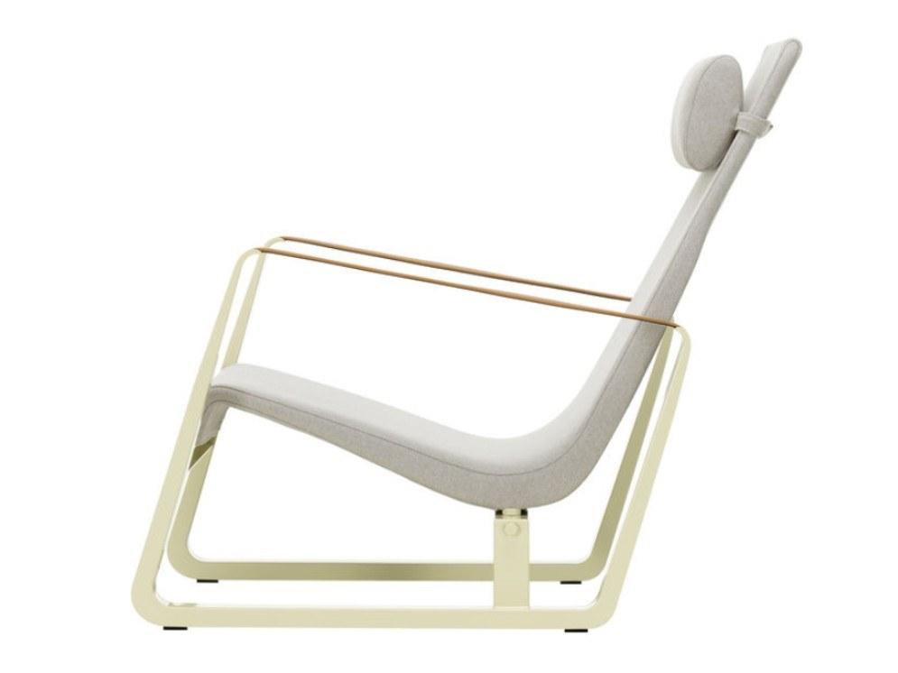 CITÉ Sled base fabric armchair with headrest