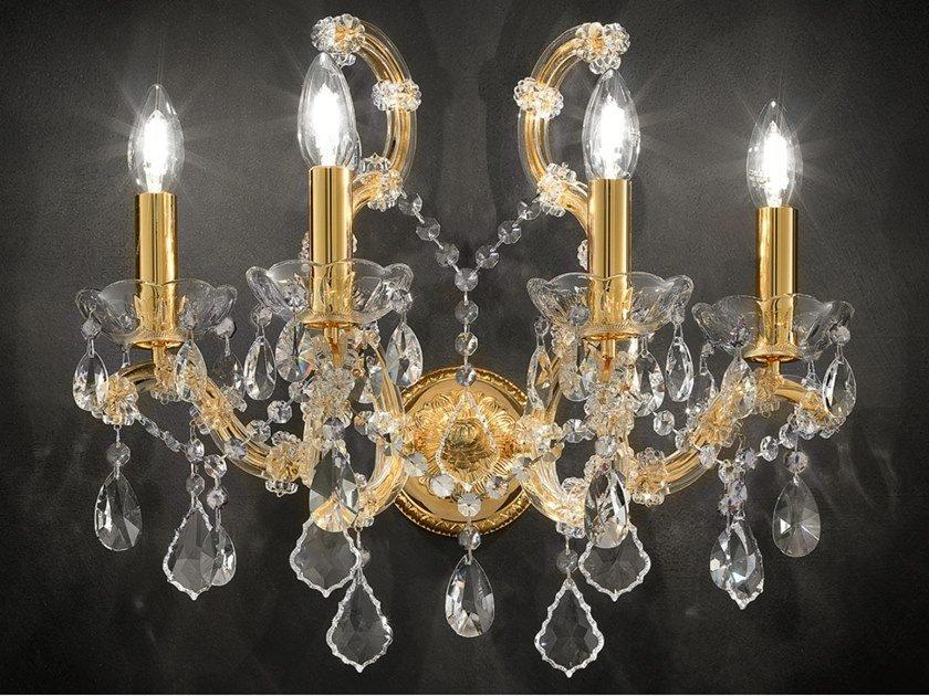 MARIA TERESA VE 996 A4 Incandescent metal wall light with crystals
