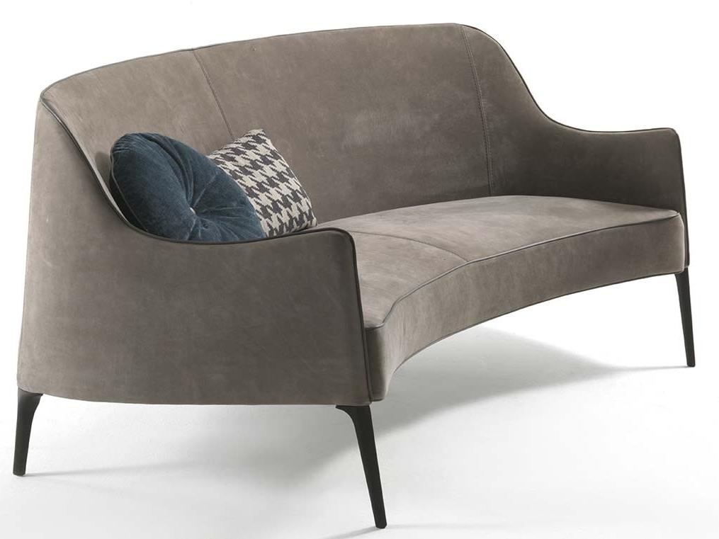 JACKIE BERGERE Leather small sofa