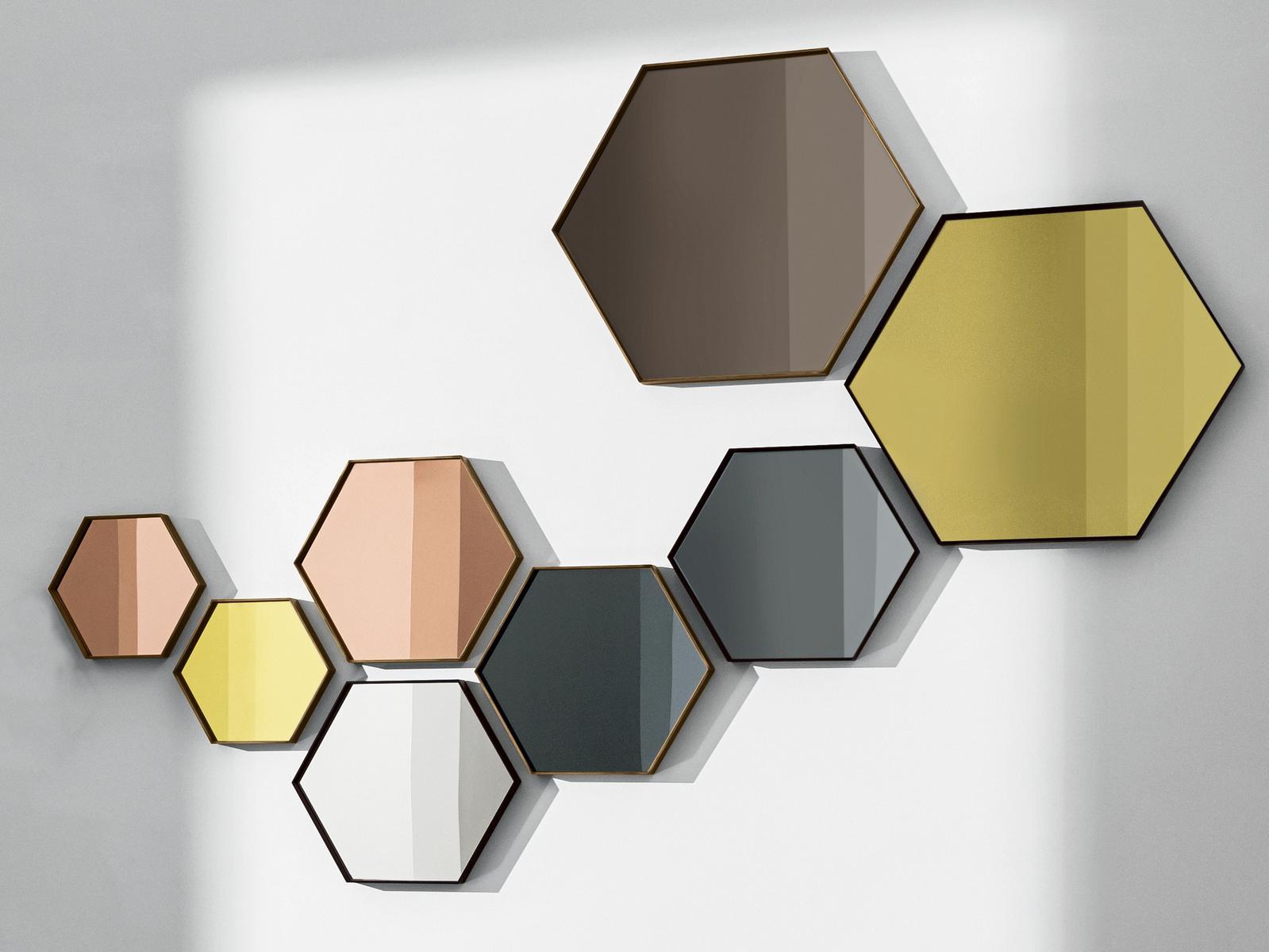 VISUAL HEXAGONAL Wall-mounted mirror