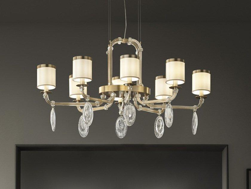 OLYMPYA ELLIPSE 8 Metal and glass chandelier