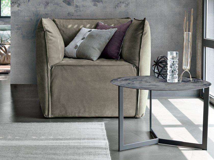 FLOWER Fabric armchair with armrests