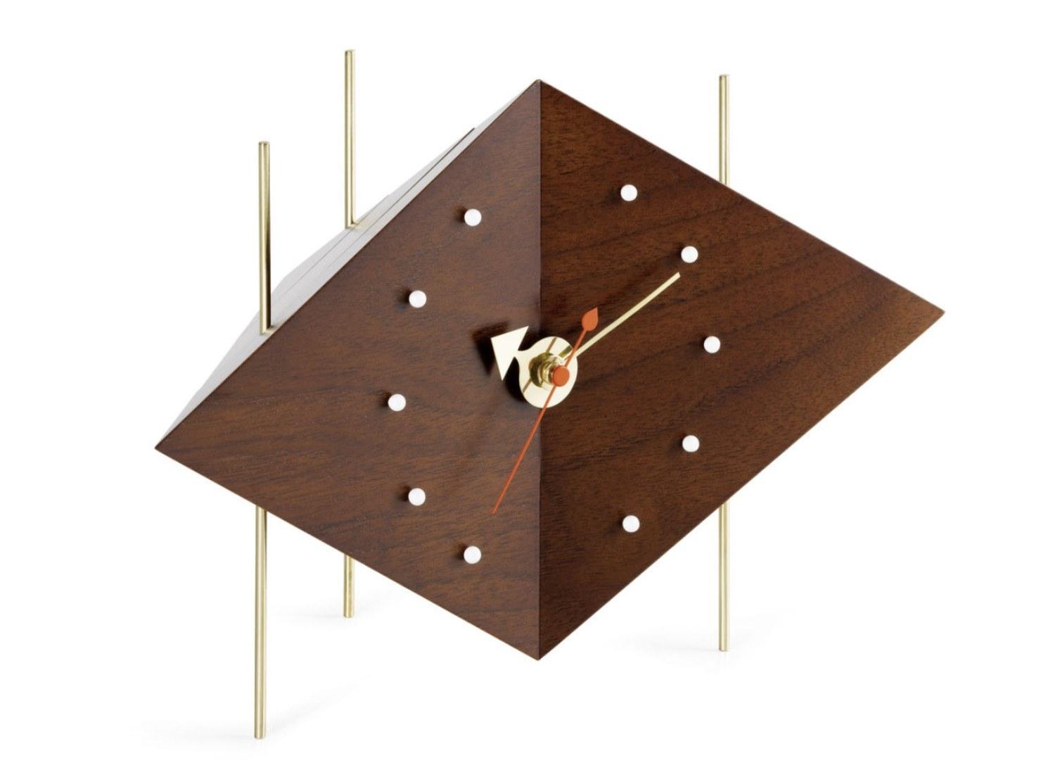 DIAMOND Table-top walnut clock