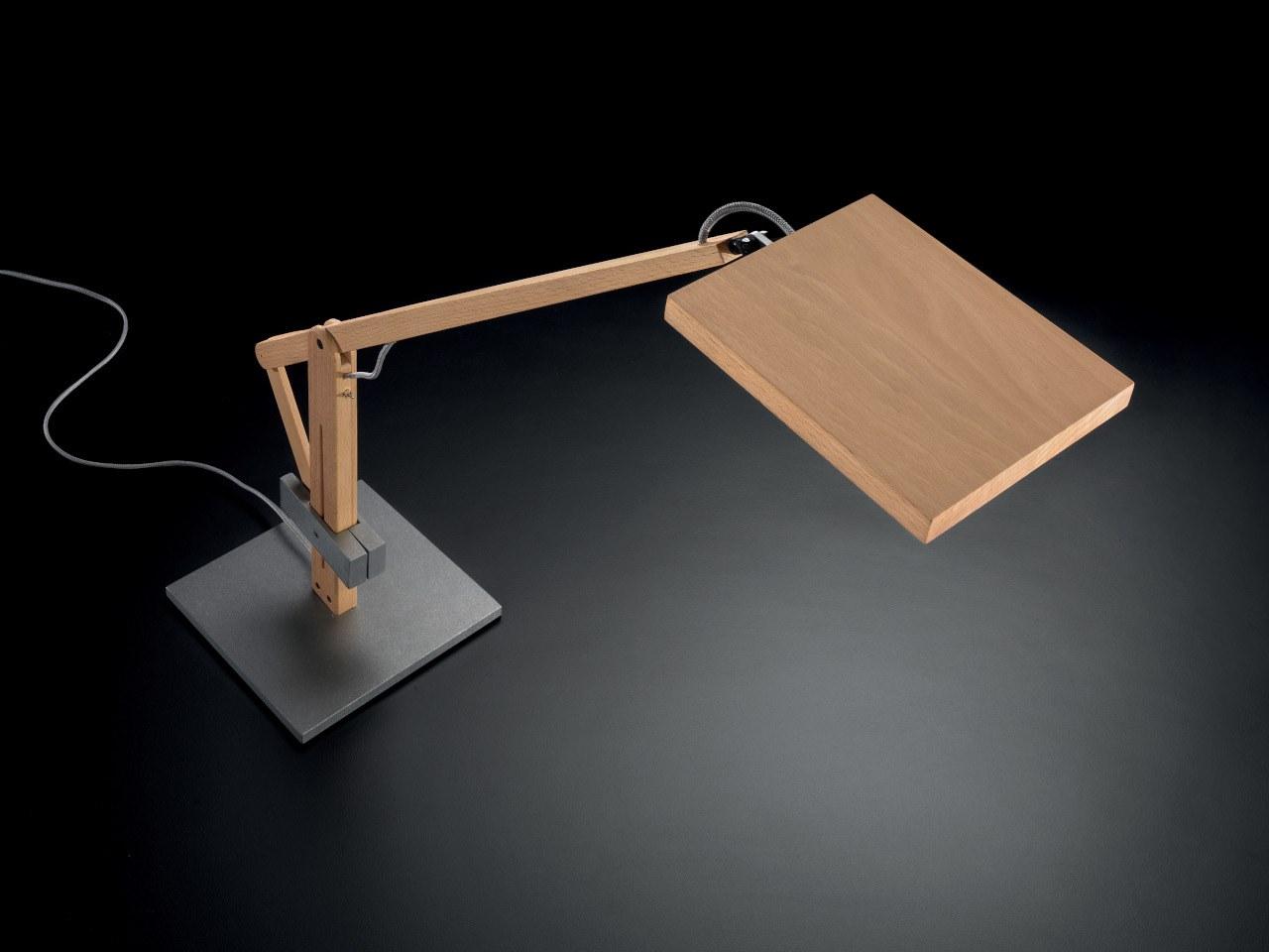 LEVA EVO T LED adjustable beech desk lamp