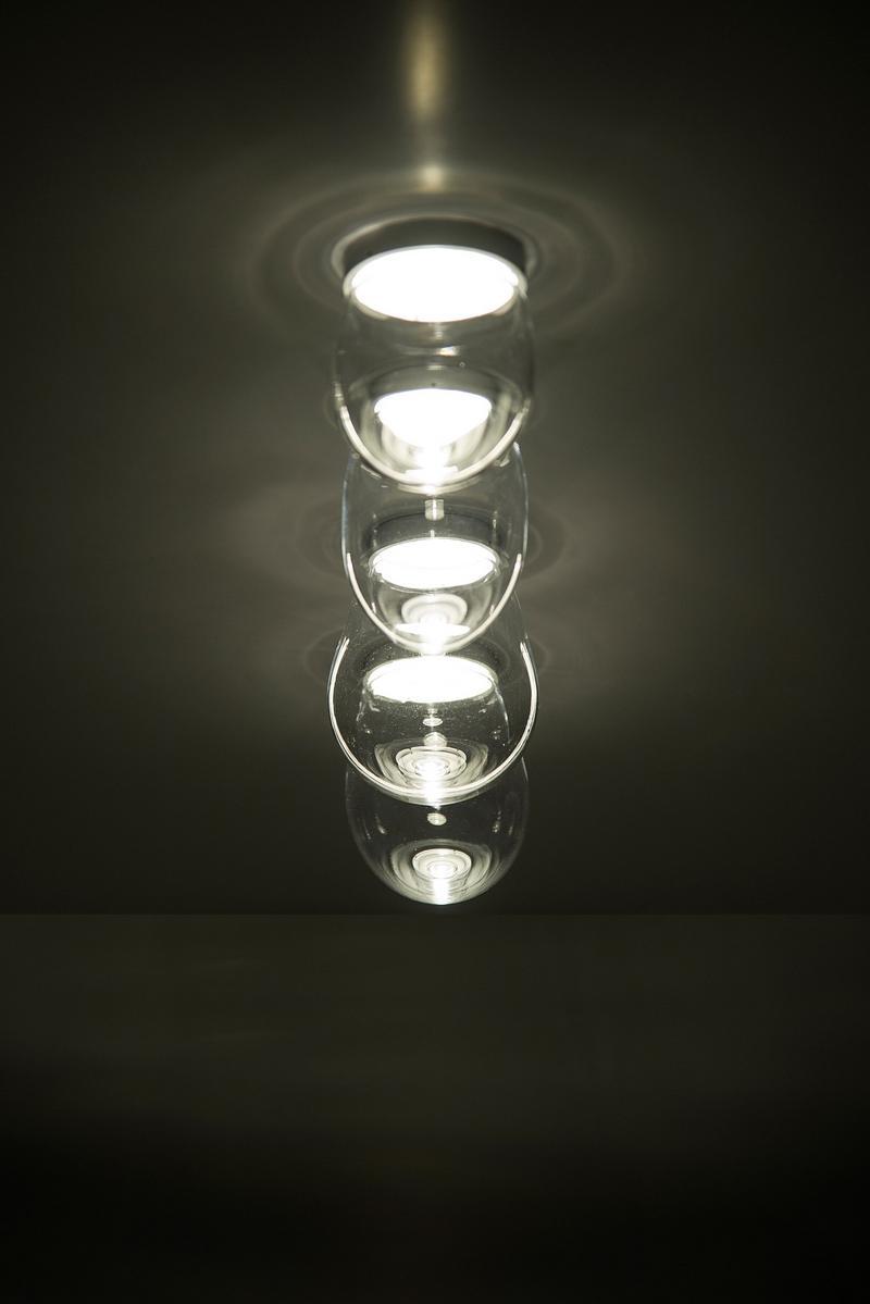 DROPZ LED glass ceiling light with dimmer