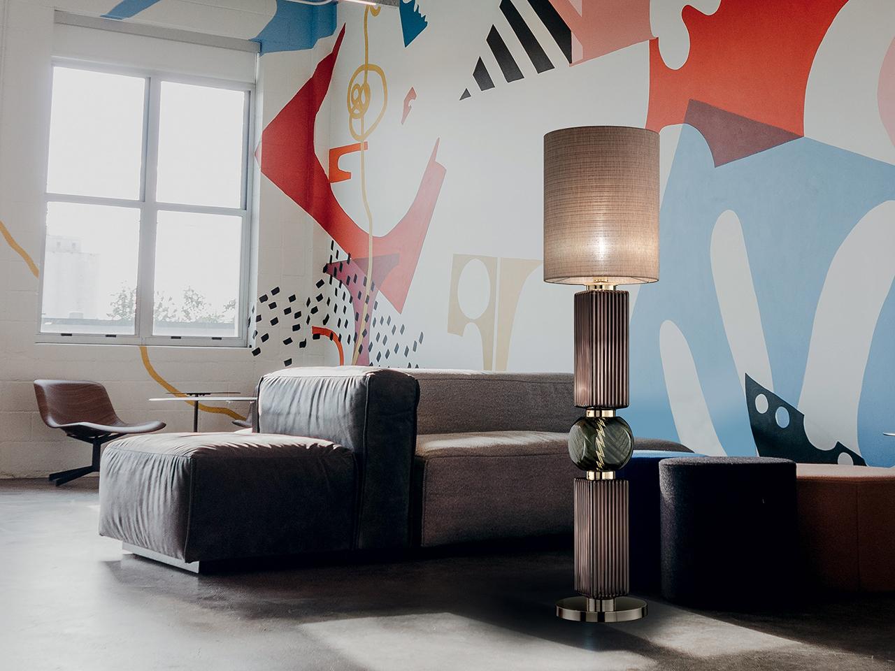 MATILDA 8173/P2 LED indirect light blown glass floor lamp