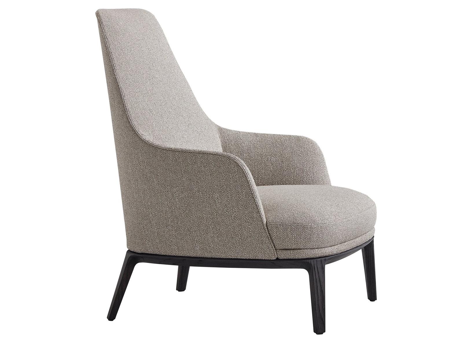 JANE LOUNGE Fabric armchair with armrests