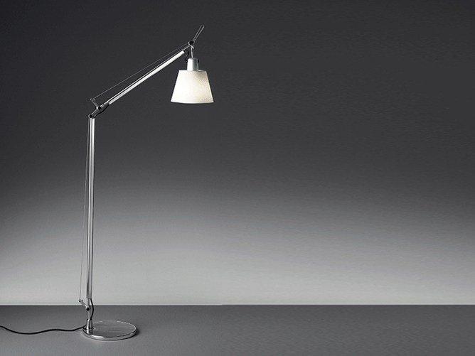 TOLOMEO BASCULANTE READING FLOOR Reading parchment paper or satin floor lamp