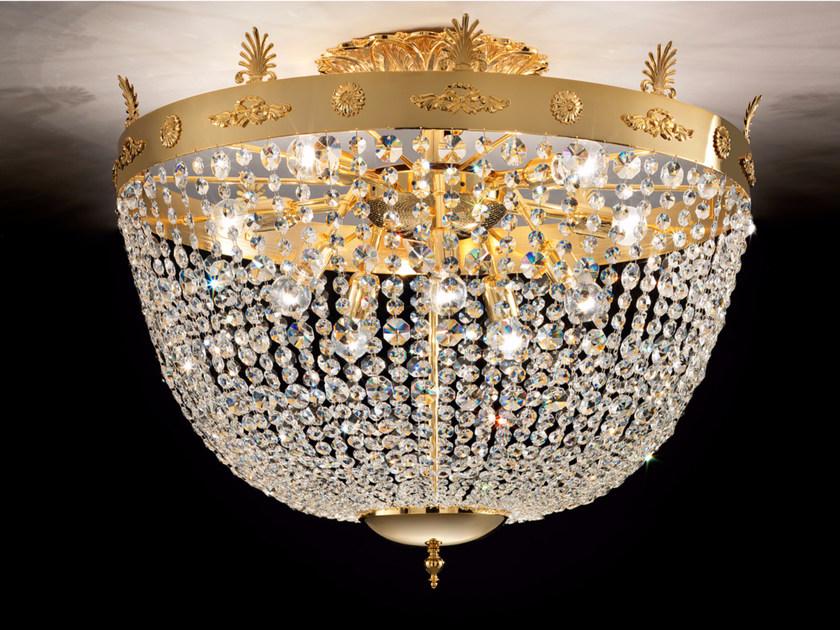 IMPERO & DECO VE 827 PL8 / PL10 Incandescent brass ceiling lamp with crystals IMPERO & DECO VE 827 PL8 / PL10 Incandescent brass ceiling lamp with crystals