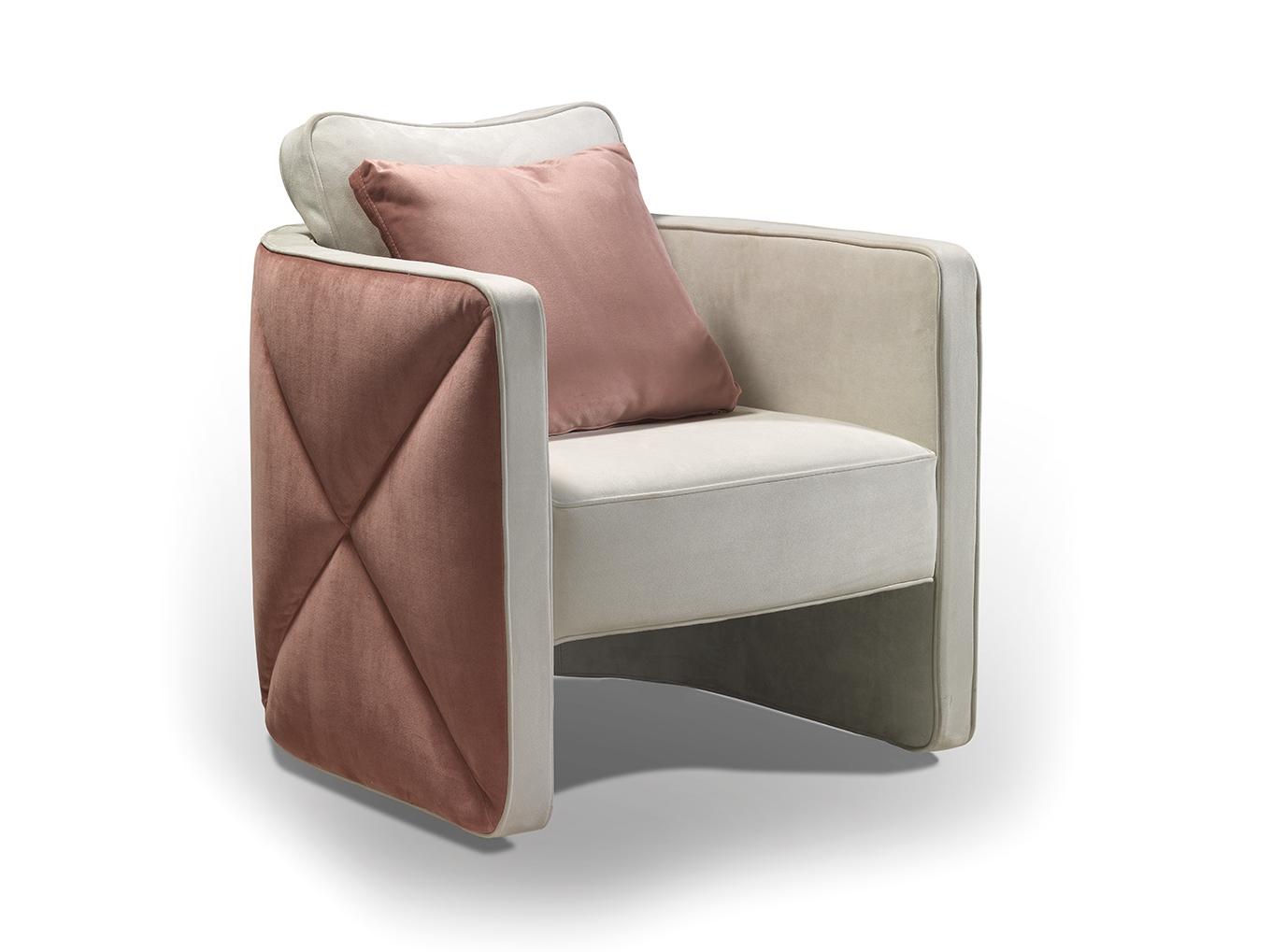 AURA Upholstered leather armchair with armrests