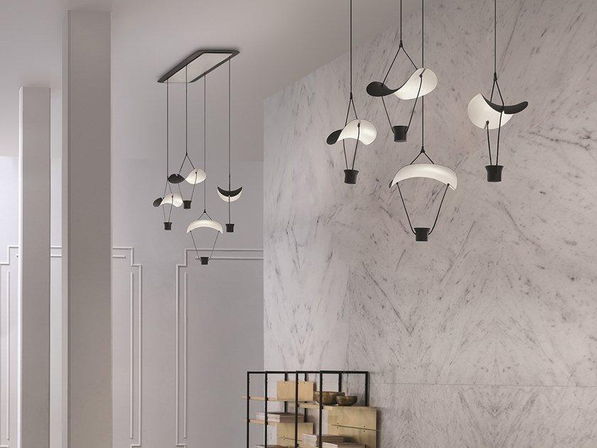 VOLLEE 4P RC LED painted metal pendant lamp