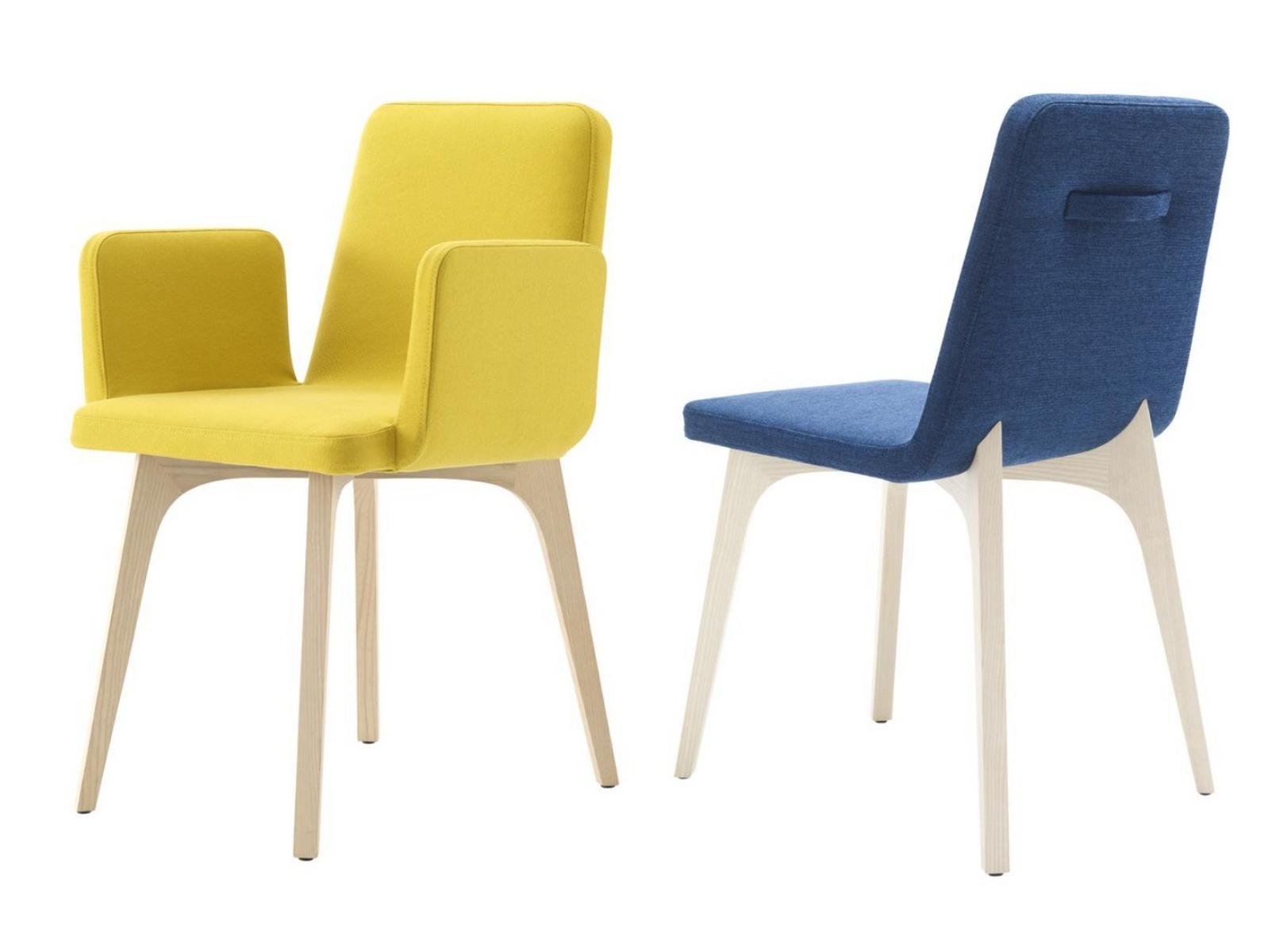 VIK Upholstered fabric chair with armrests