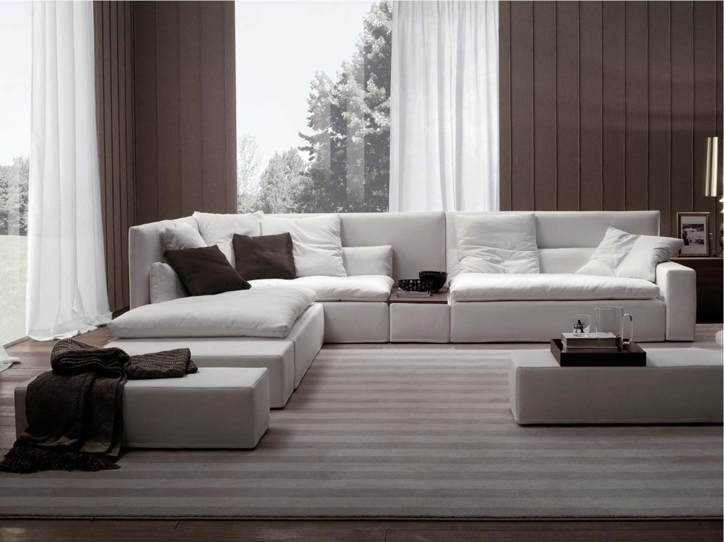 DOMINIO Sectional high-back fabric sofa