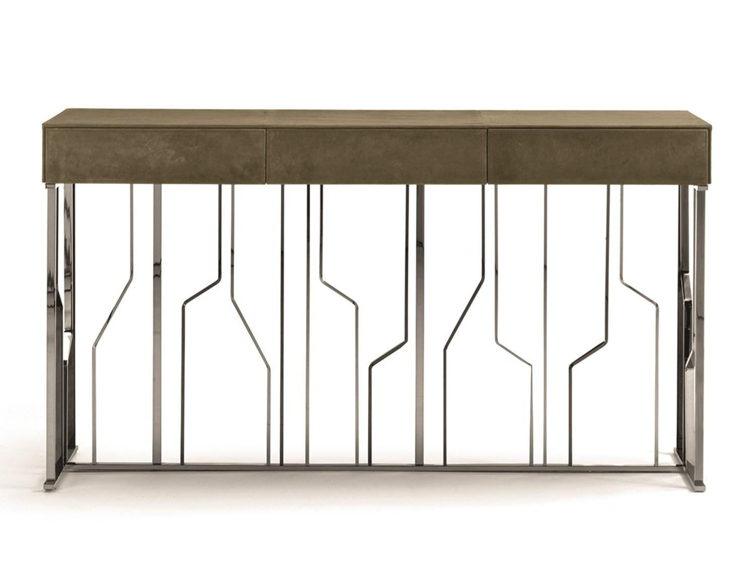 GINZA EVO Rectangular metal console with drawers