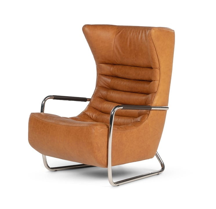 GERRIT The 'Gerrit' armchair is a comfortable, modern classic with quilting detail that extends to a matching footstool. Optional swivel base and customizable finishes cater to personal or office use.