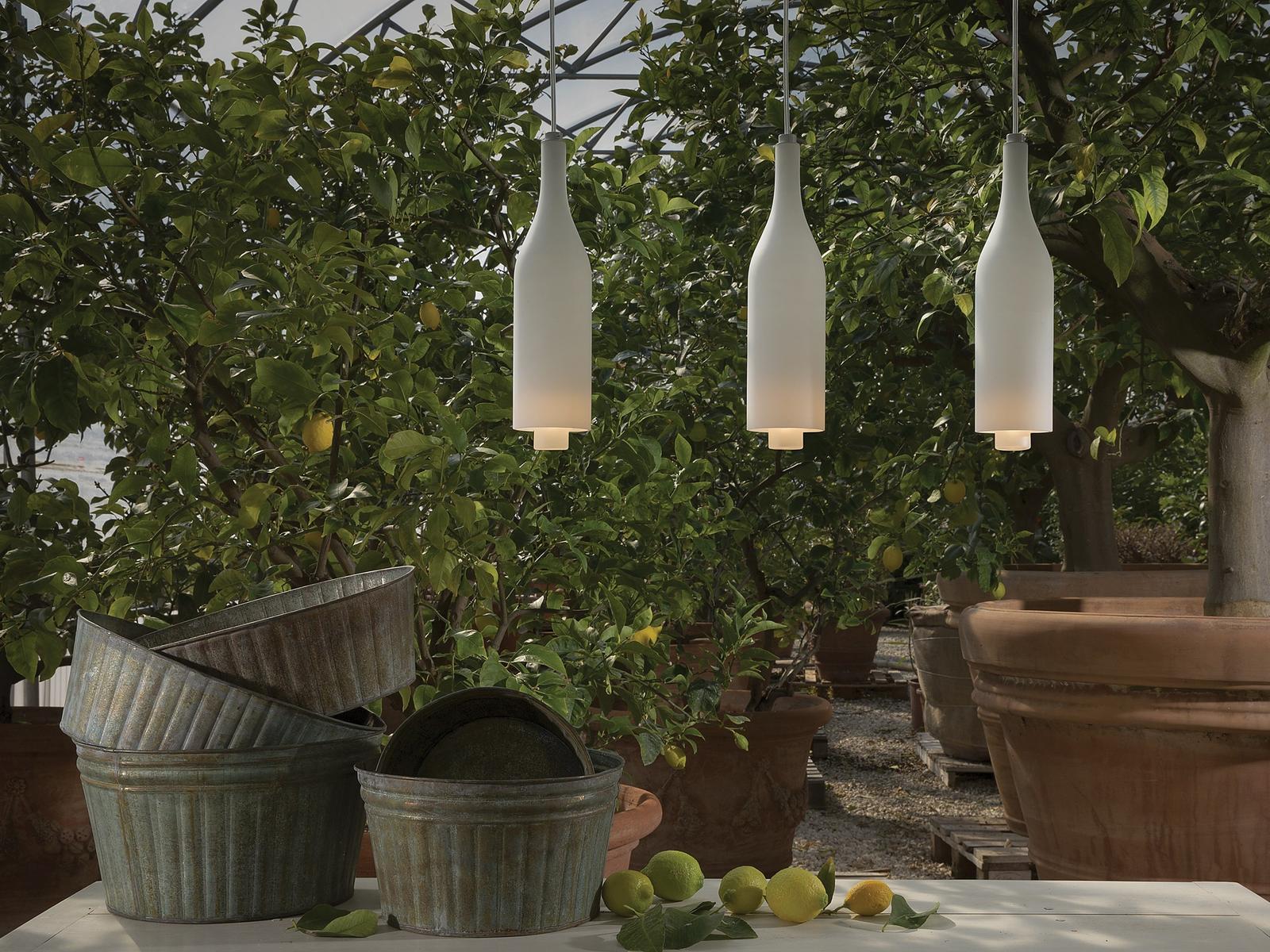 BACCO Satin glass pendant lamp