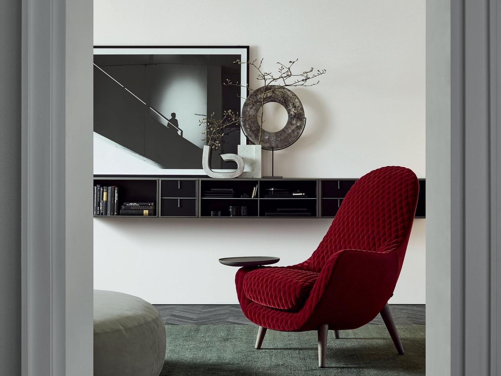 MAD KING Upholstered fabric armchair with armrests