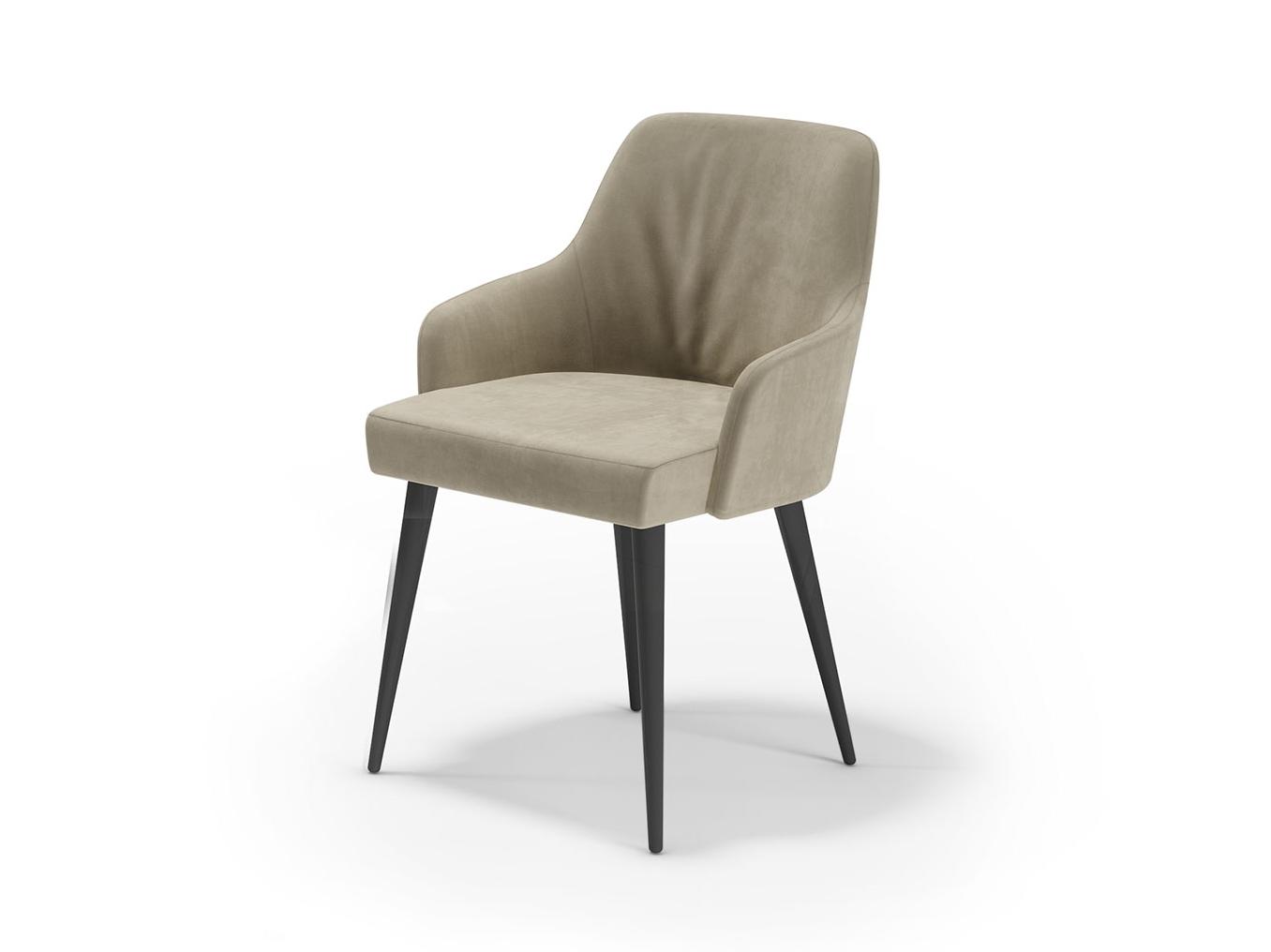 COMFORT Upholstered leather chair with armrests