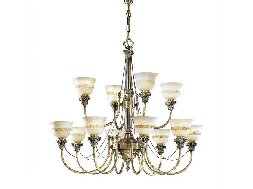 MILA 27089/8+4 Antique Brass finish chandelier with alabaster