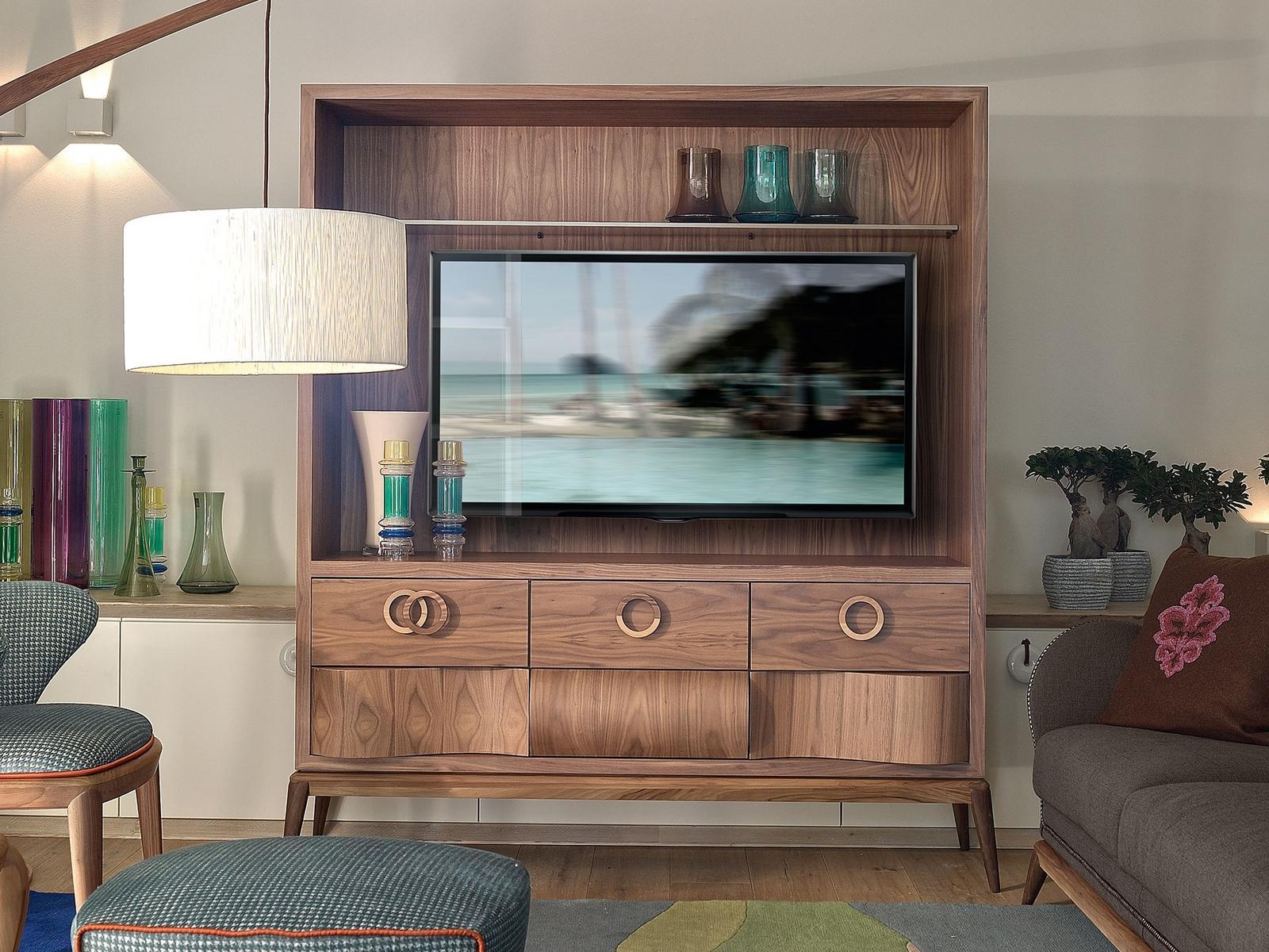 CONTEMPORARY LIVING Wooden TV cabinet with drawers