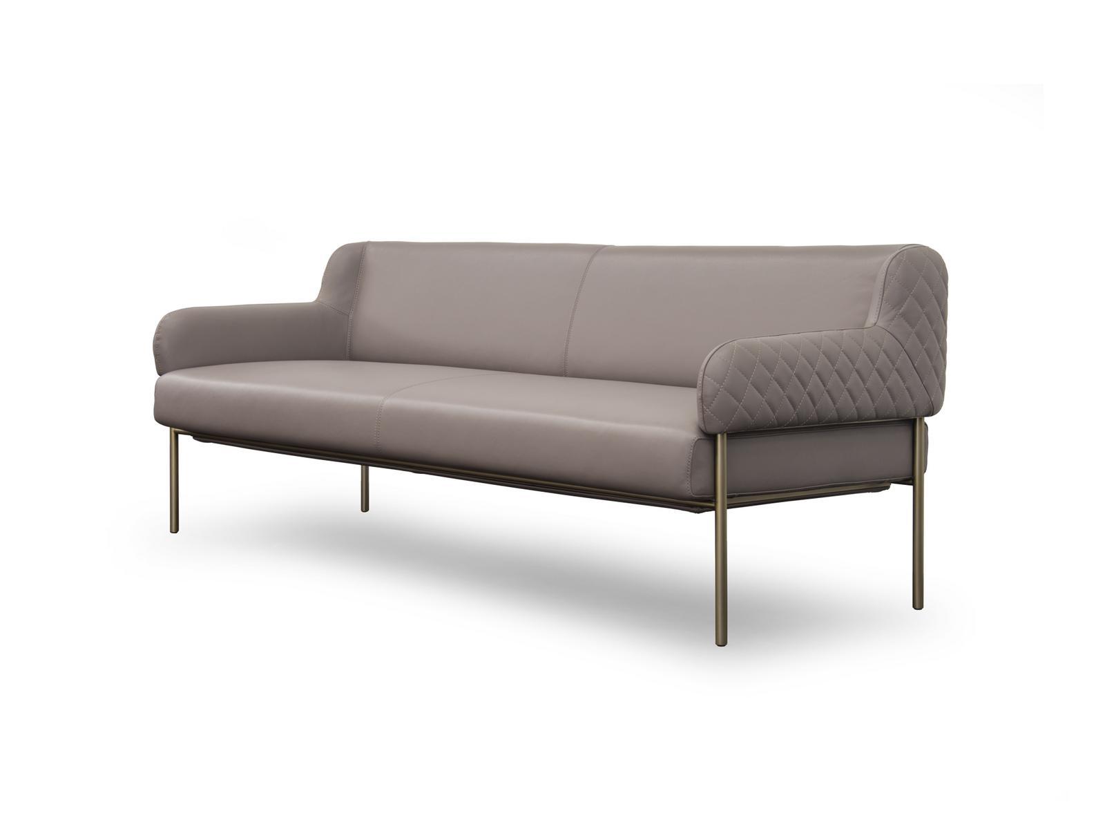 GINEVRA Upholstered leather sofa