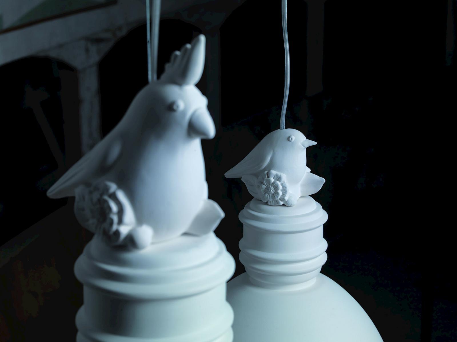 MAIO White-paste decoration for pendant lamp little parrot shaped