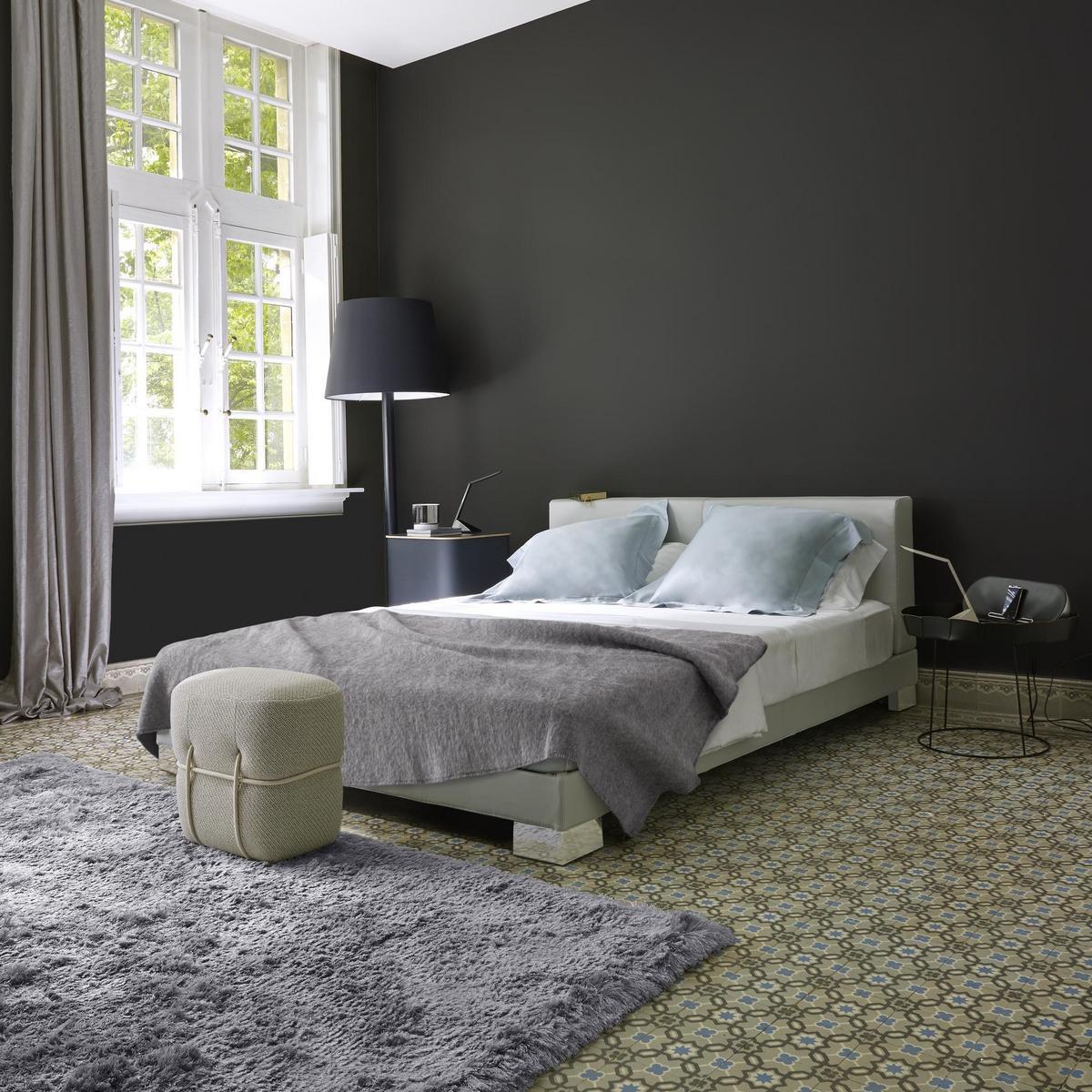 ANNA Fabric double bed with upholstered headboard