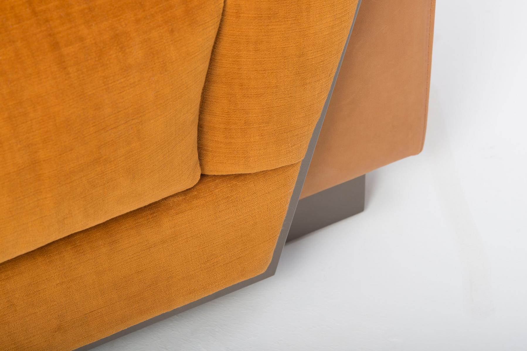 FEDRO 3 seater fabric and leather sofa