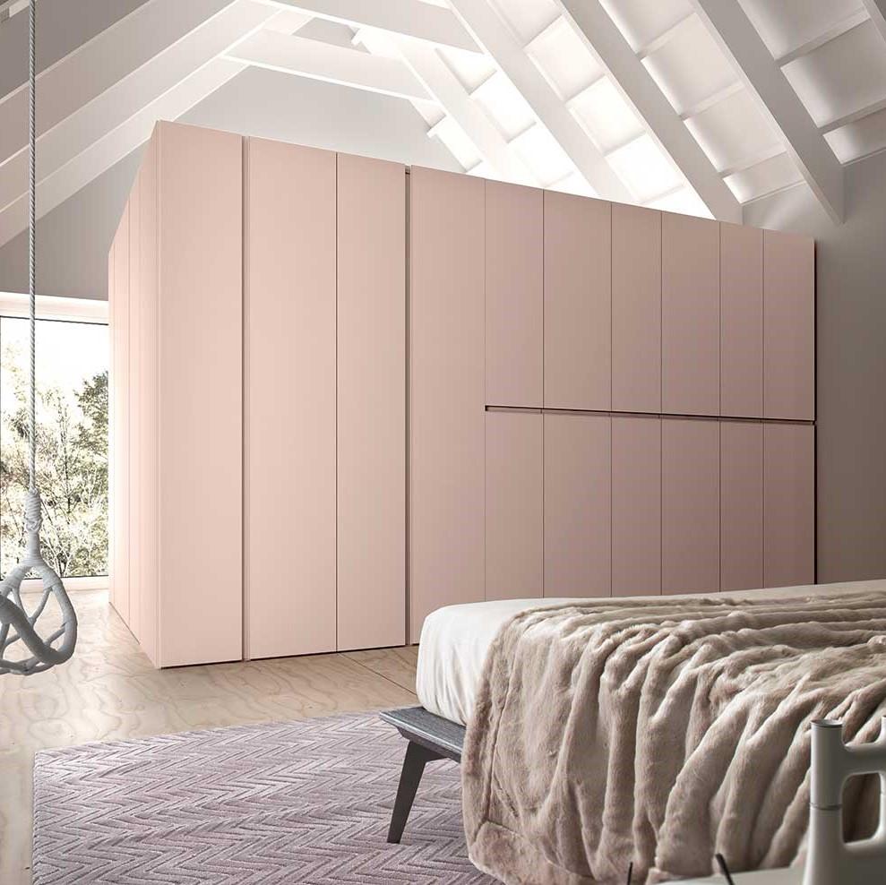 ORIZON Modular lacquered wardrobe with coplanar doors