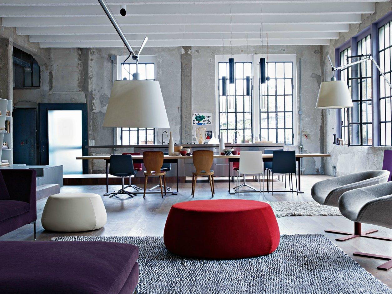 FAT SOFA Round fabric pouf