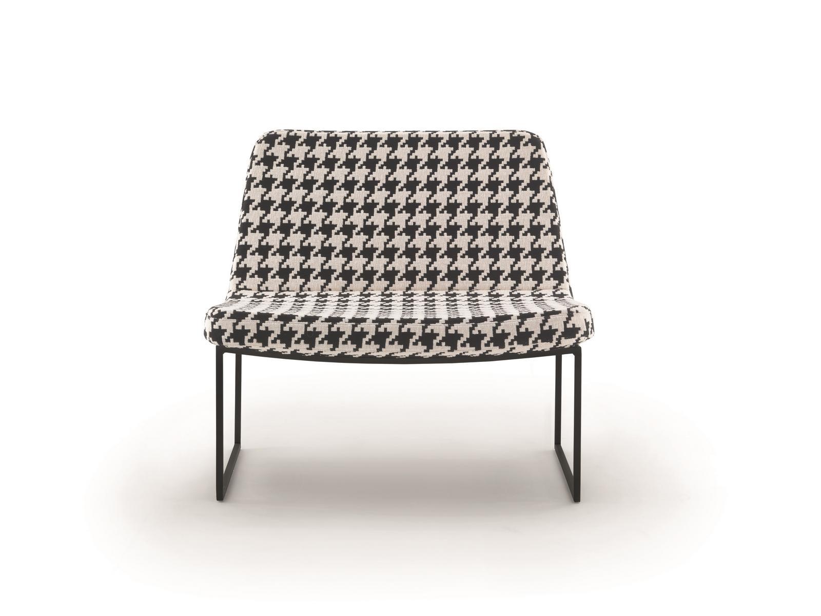 SELLA Sled base tufted upholstered leather armchair