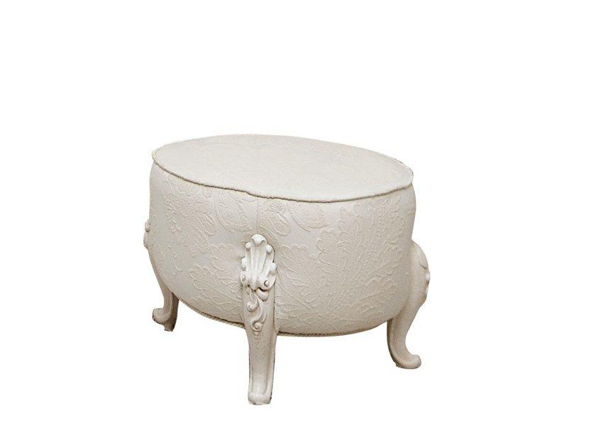 SOGNI D'AMORE Upholstered oval fabric pouf