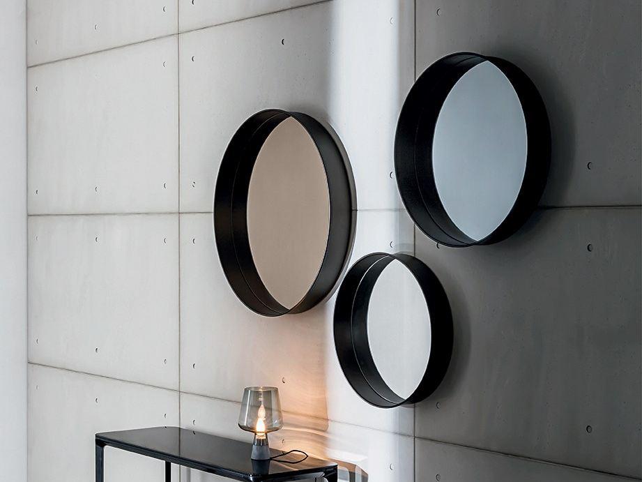 HORIZON Round wall-mounted framed mirror
