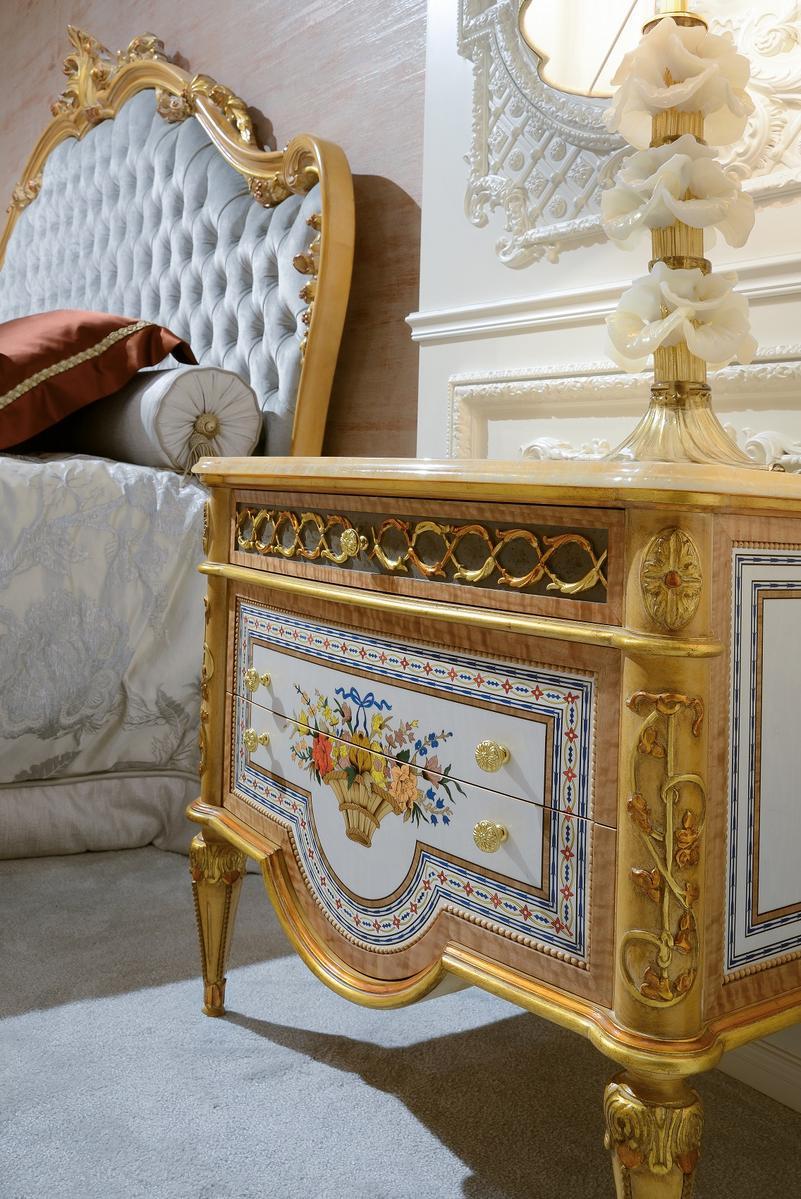 3700_LUIGI XVI Decapé rectangular wooden bedside table with drawers