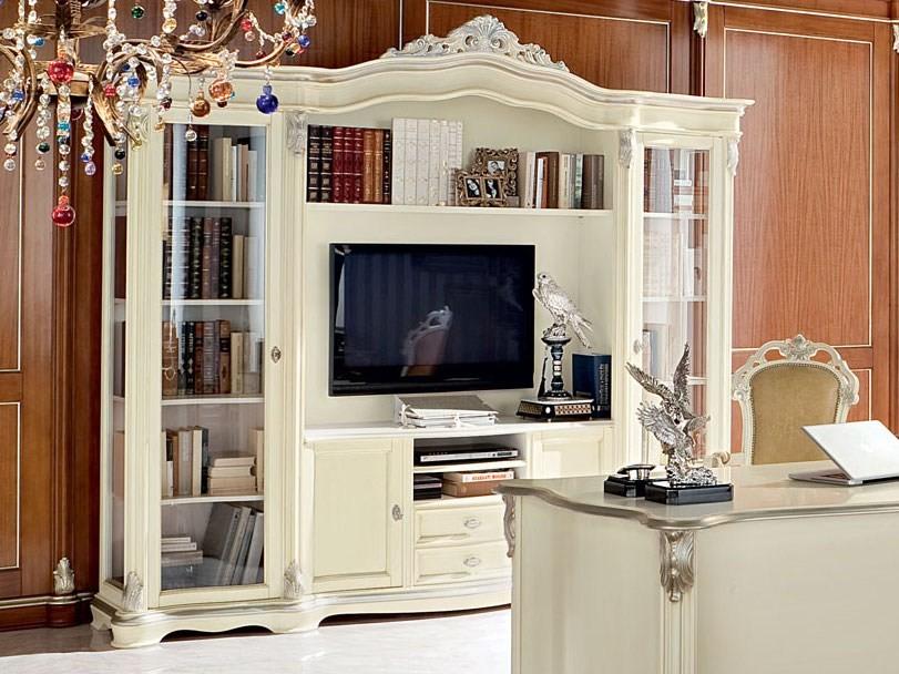 13301 Open freestanding bookcase with TV stand