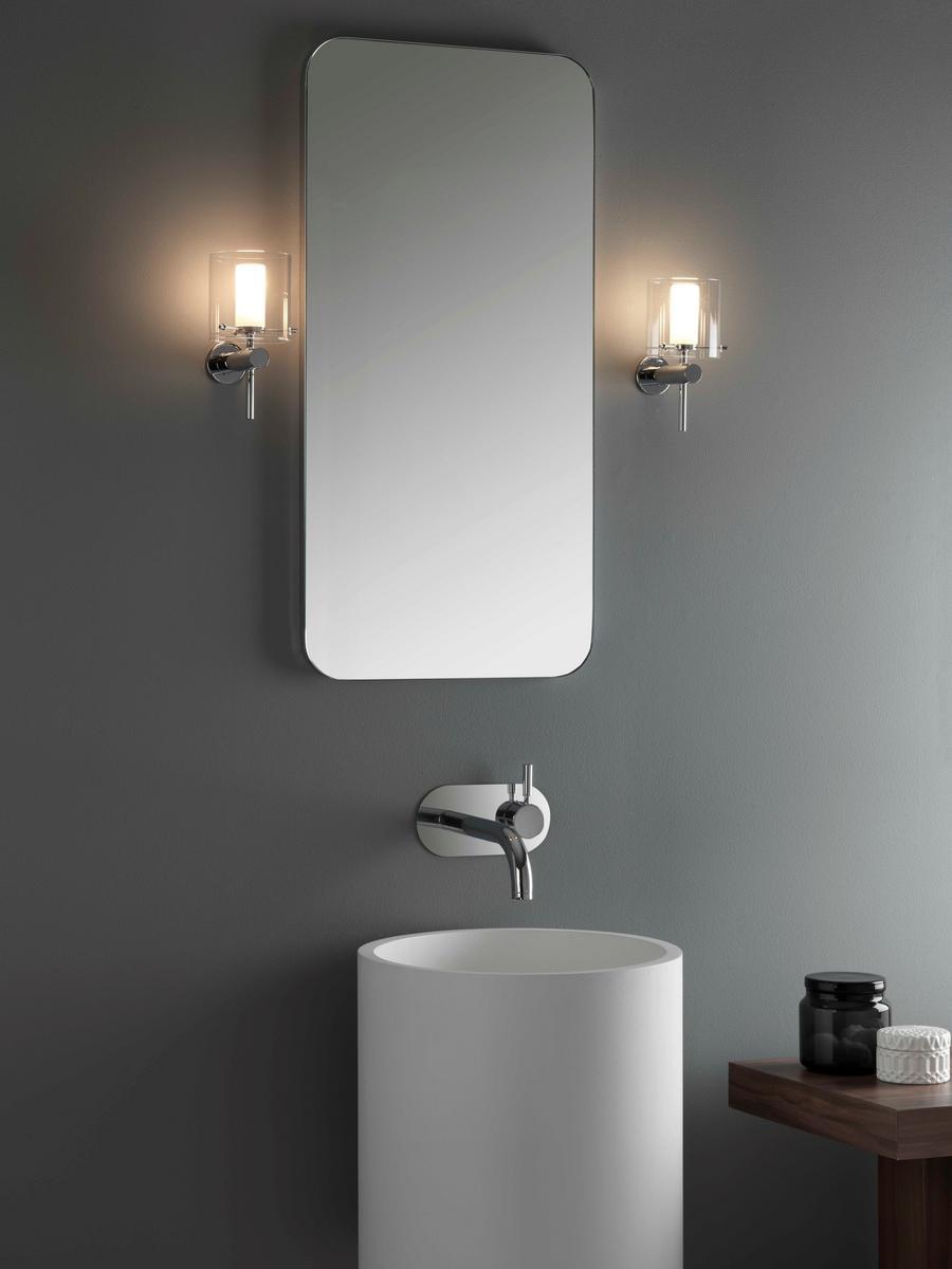 AREZZO Glass and steel wall lamp with dimmer