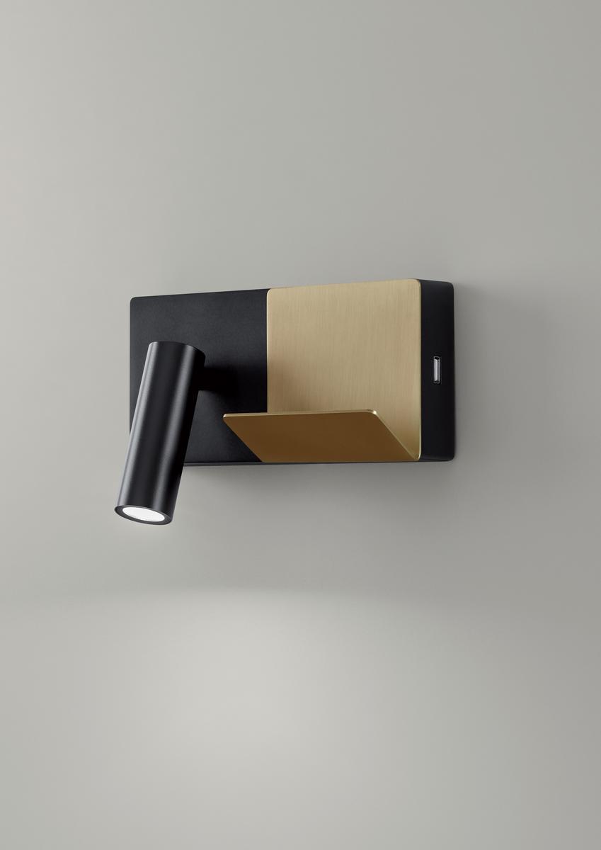 ELAMP LED adjustable aluminium wall lamp with USB